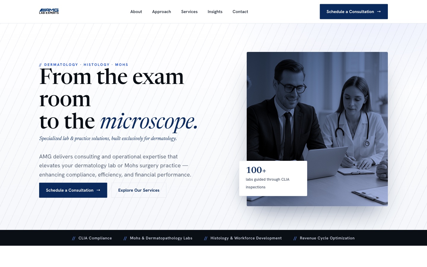 Light, structured editorial homepage direction