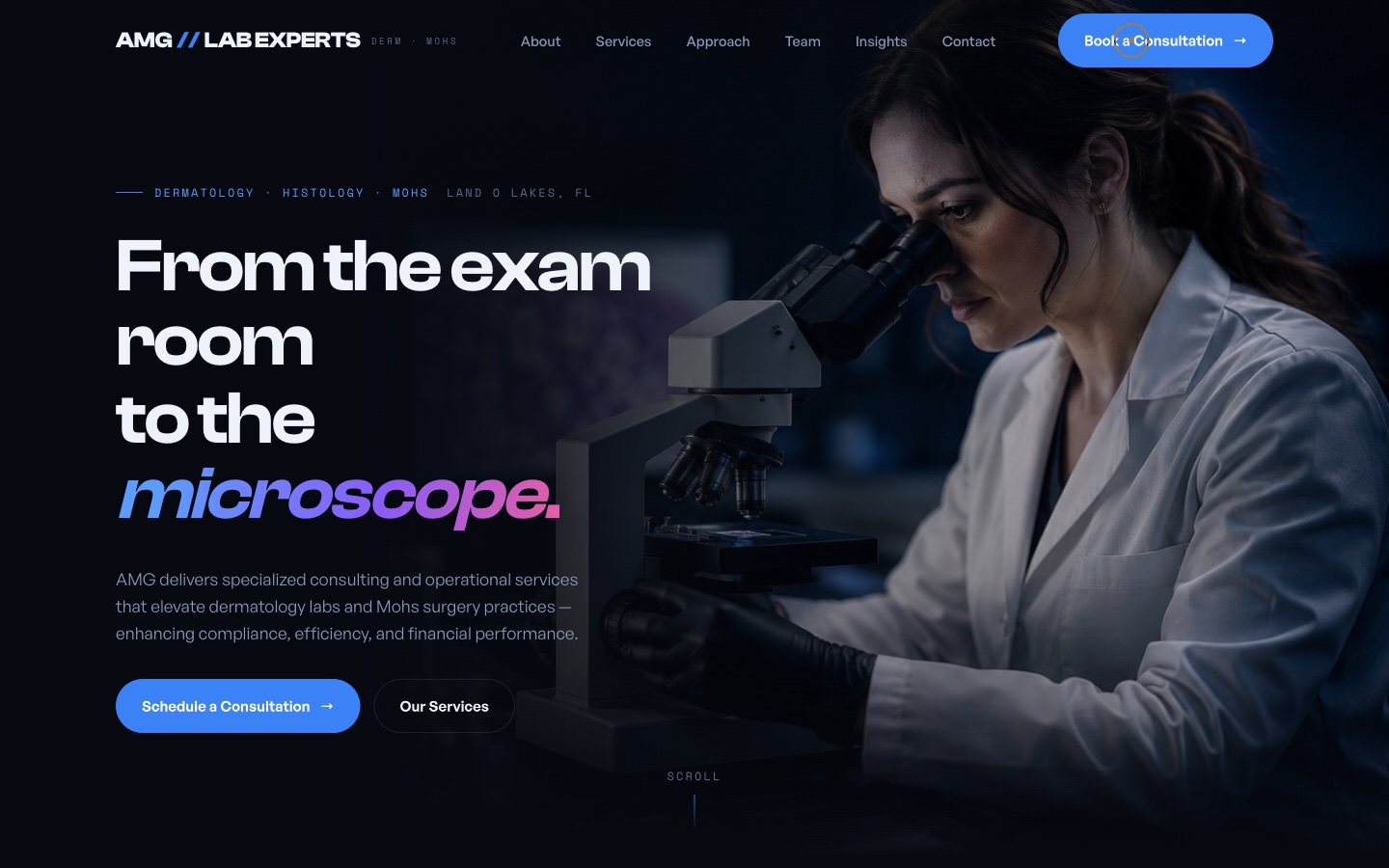 Dark, cinematic homepage direction